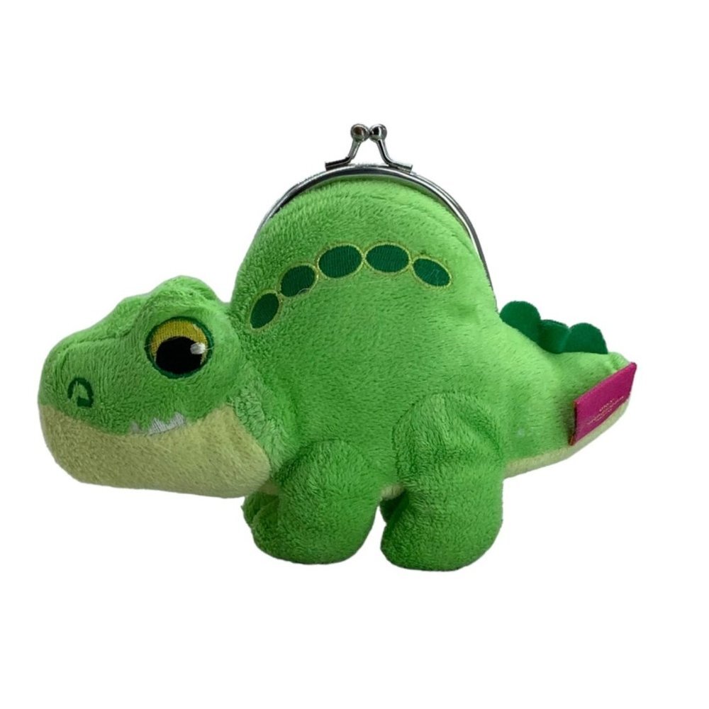Wild Republic‎ Stegosaurus Plush Clasp Coin Purse Alligator Animal Green 8" K&M